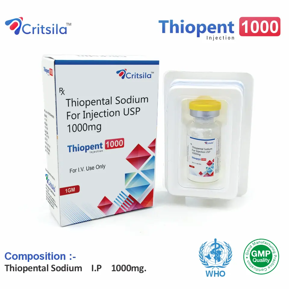 Thiopental Sodium 1000mg Injection PCD Pharma Franchise